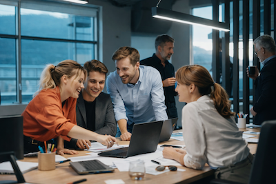 Equipo de ventas en proceso de formación avanzada para operaciones High-Ticket